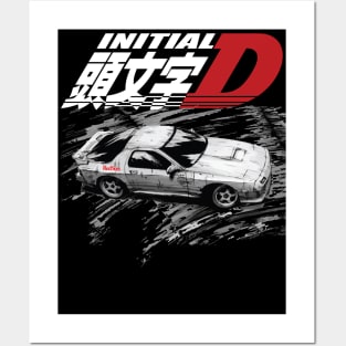 Initial D FC RX7 Drifting - Ryosuke Takahashi RedSuns Posters and Art